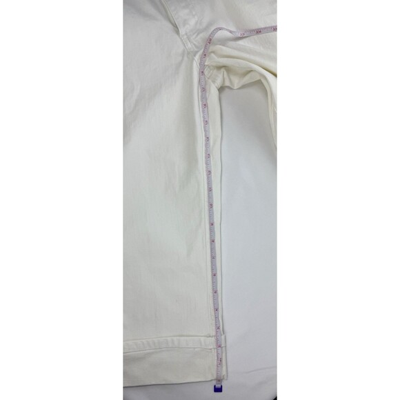 St. Johns Bay Size 12 Petite White Capri Pants W/ Belt, Stretch Cotton/Spandex - Picture 9 of 10